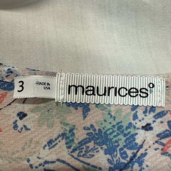 Maurices Women's 3X Multi Floral Babydoll Tank Plus Size Top Sheer Cottage Flowy - Picture 6 of 8